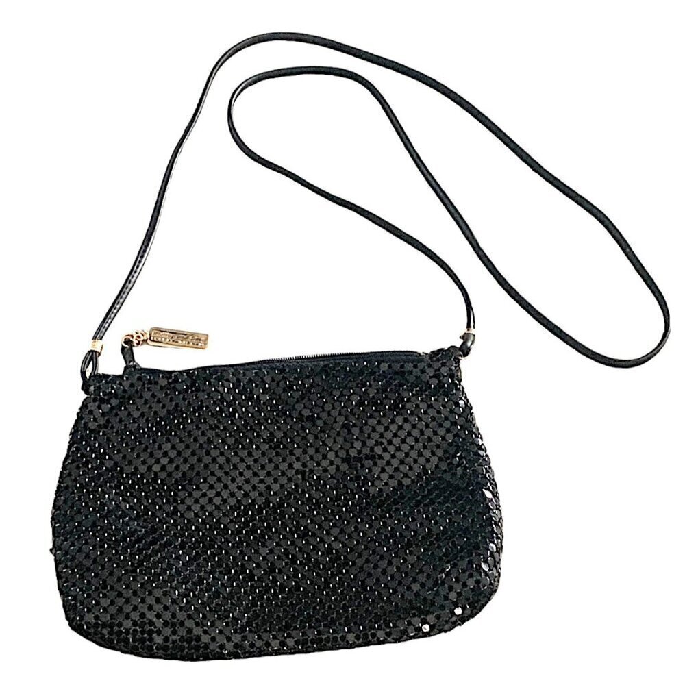 Whiting & Davis Black Mesh Crossbody Shoulder Bag